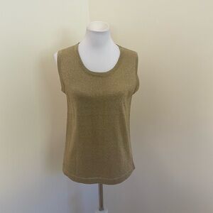 Vintage Lisa Originals Gold Shimmer Sleeveless Knit Top